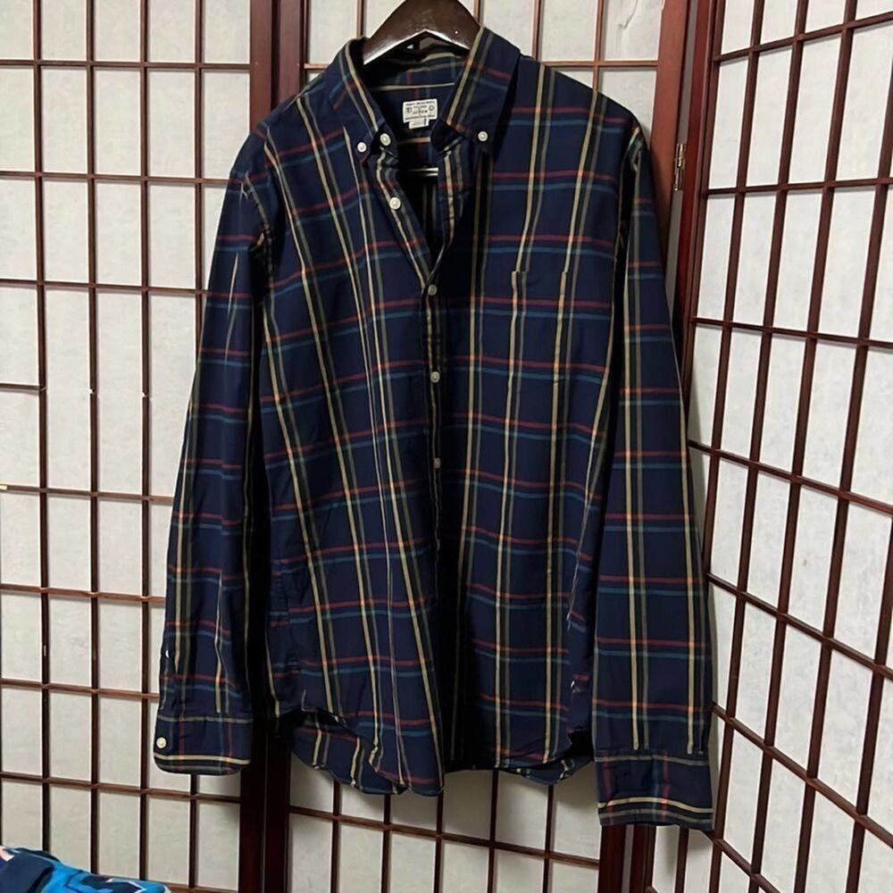 J.CREW 100% COTTON PLAID SHIRT SIZE L